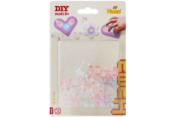 Hama gems i blister 12stk. ass. (transp./blå/rosa)