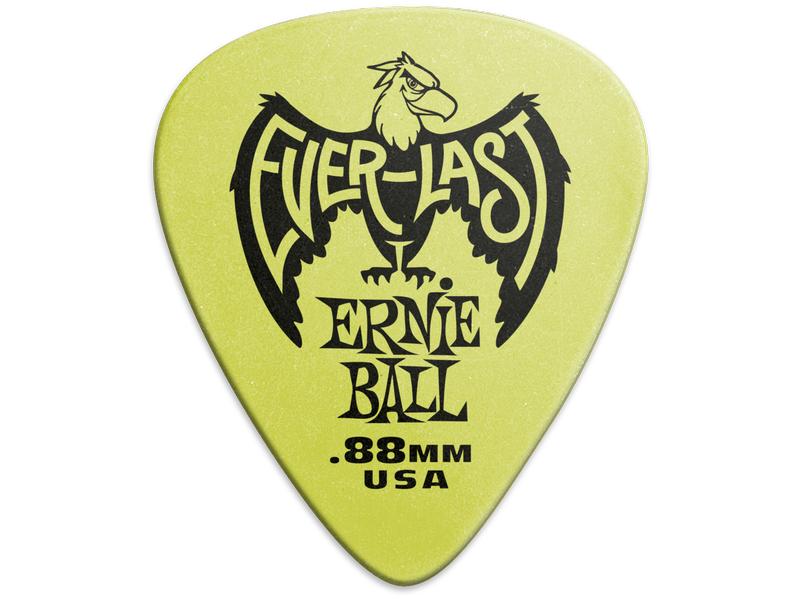 Ernie Ball Green Everlast Picks 0.88 mm – 12er Pack Delrin-Plektren mit einer sicheren, rutschfesten Oberfläche