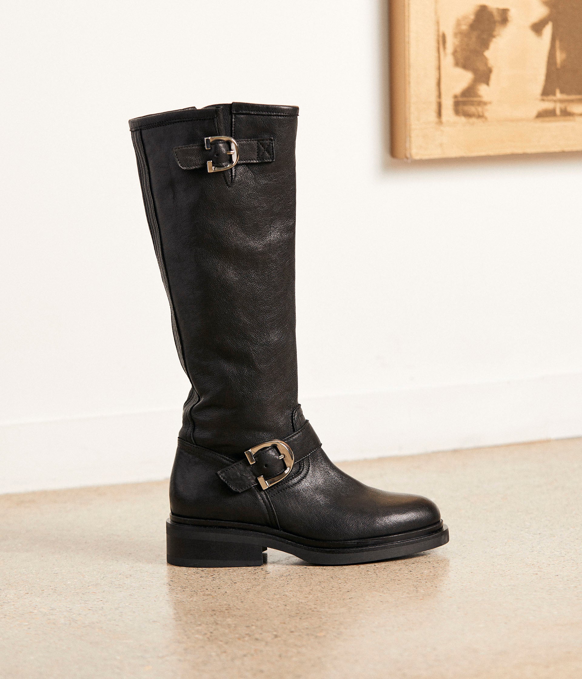 Bottes cuir noir Izia