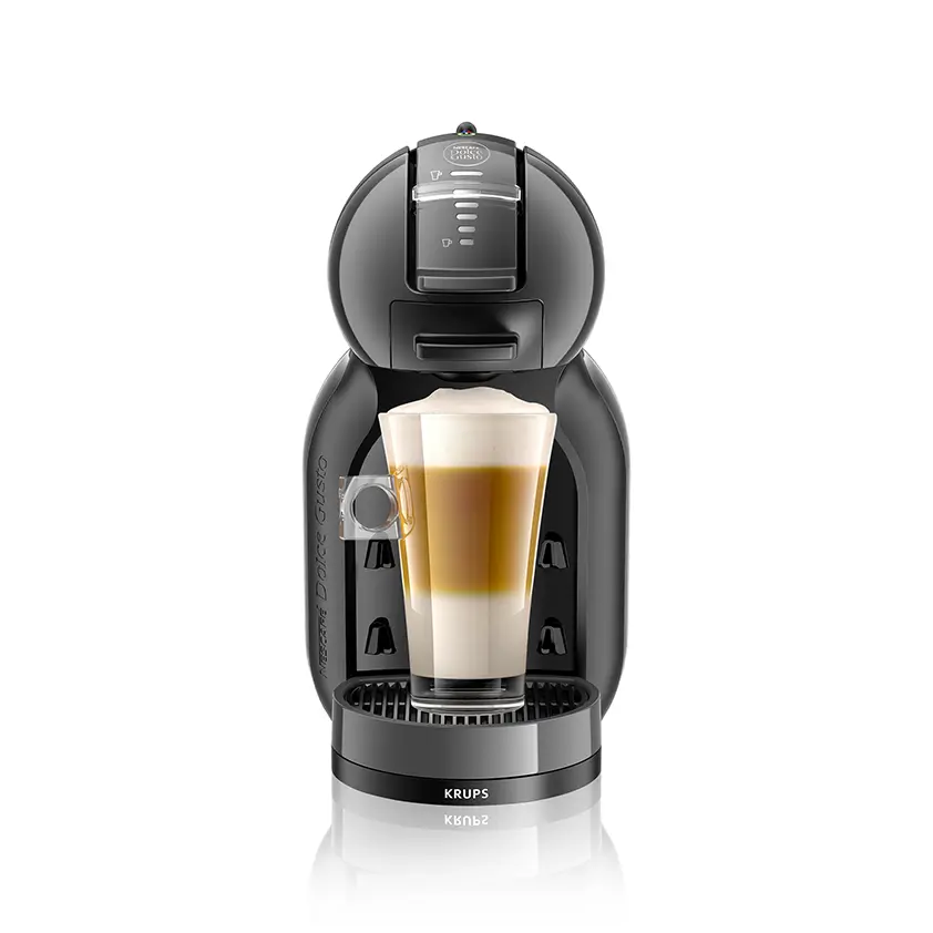 Set: Mini Me Kapselkaffeemaschine schwarz & anthrazit und Kapselhalter