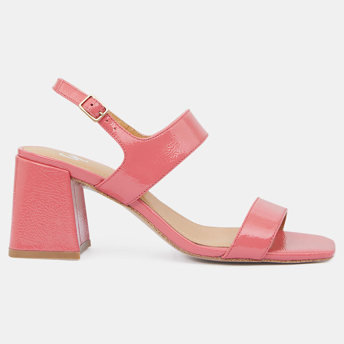 Galeries Lafayette Sandales en Cuir rose bonbon - Talon 7 cm