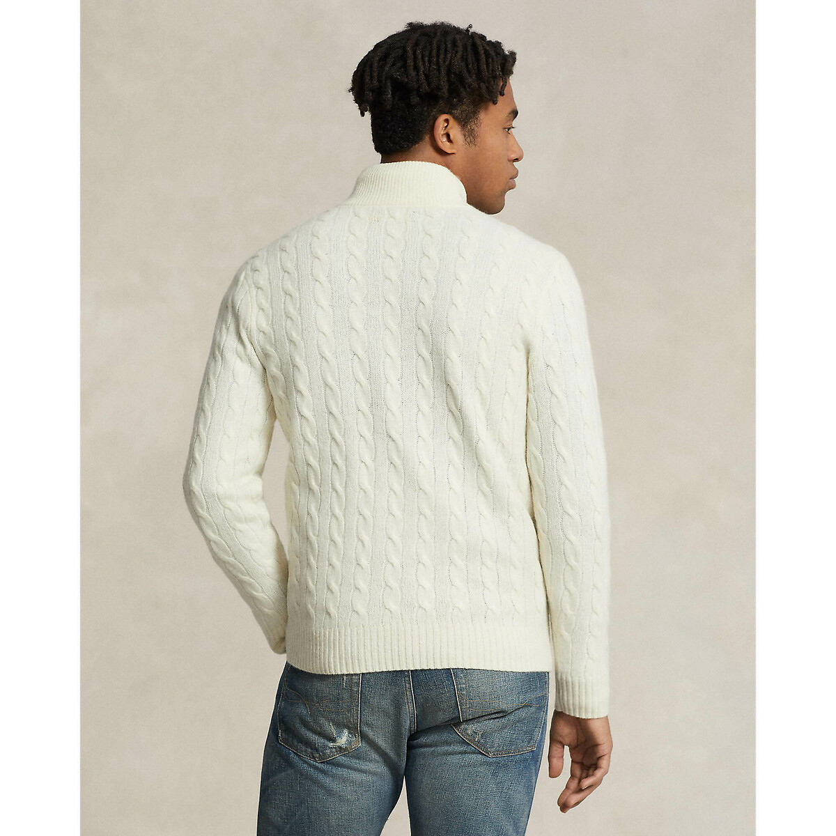 POLO RALPH LAUREN<br>Suéter com gola marinheiro em lã e cashmere