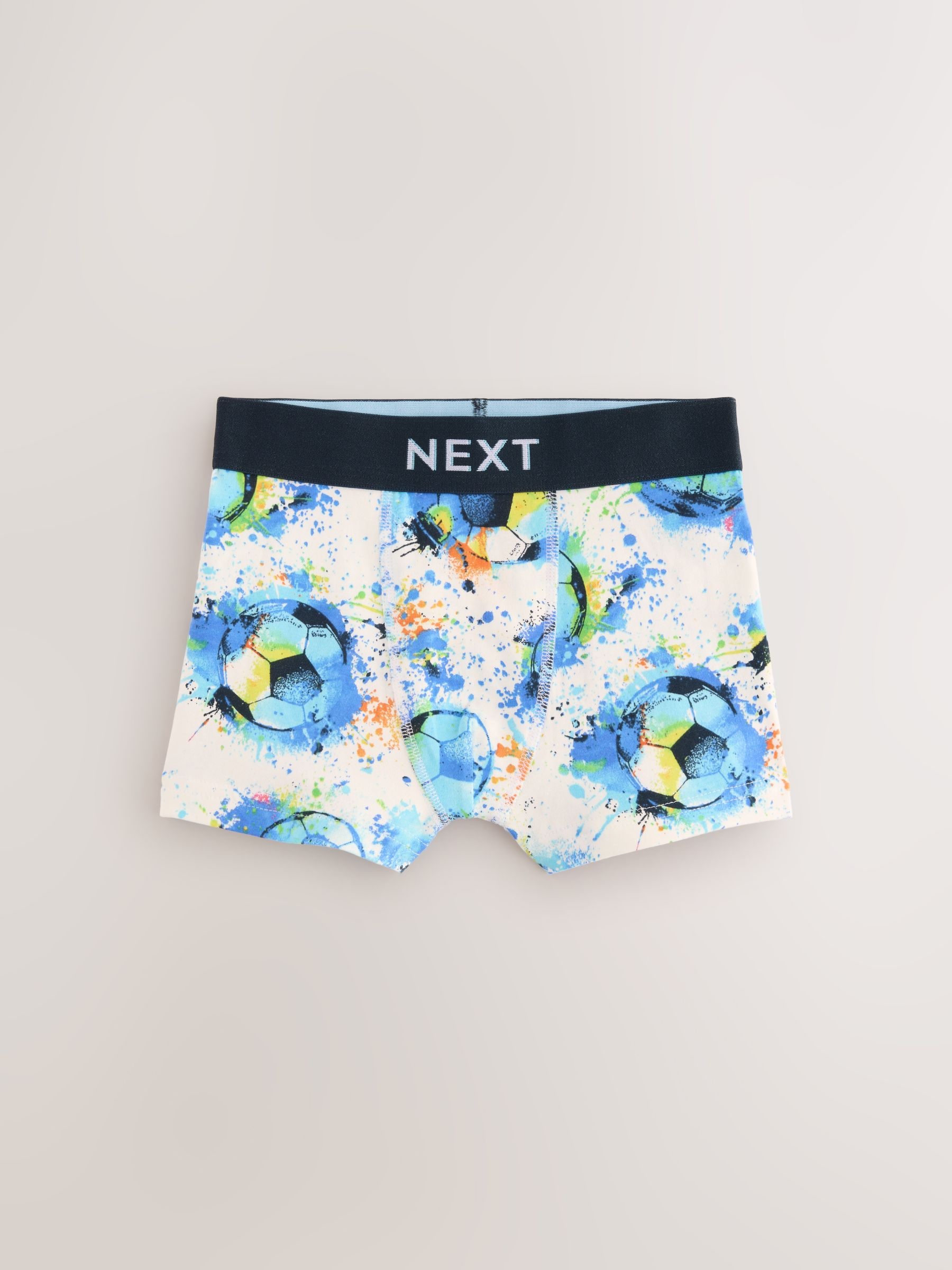 Blauw voetbalprint - Verpakking van 5 boxers (2-16jr)