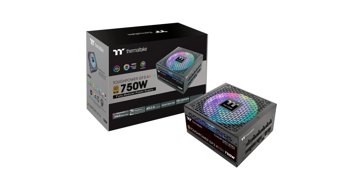 ThermaltakeToughpower GF3 ARGB Gen 5 EU modulaire 750 watt voeding   (Zwart, 4x PCIe)