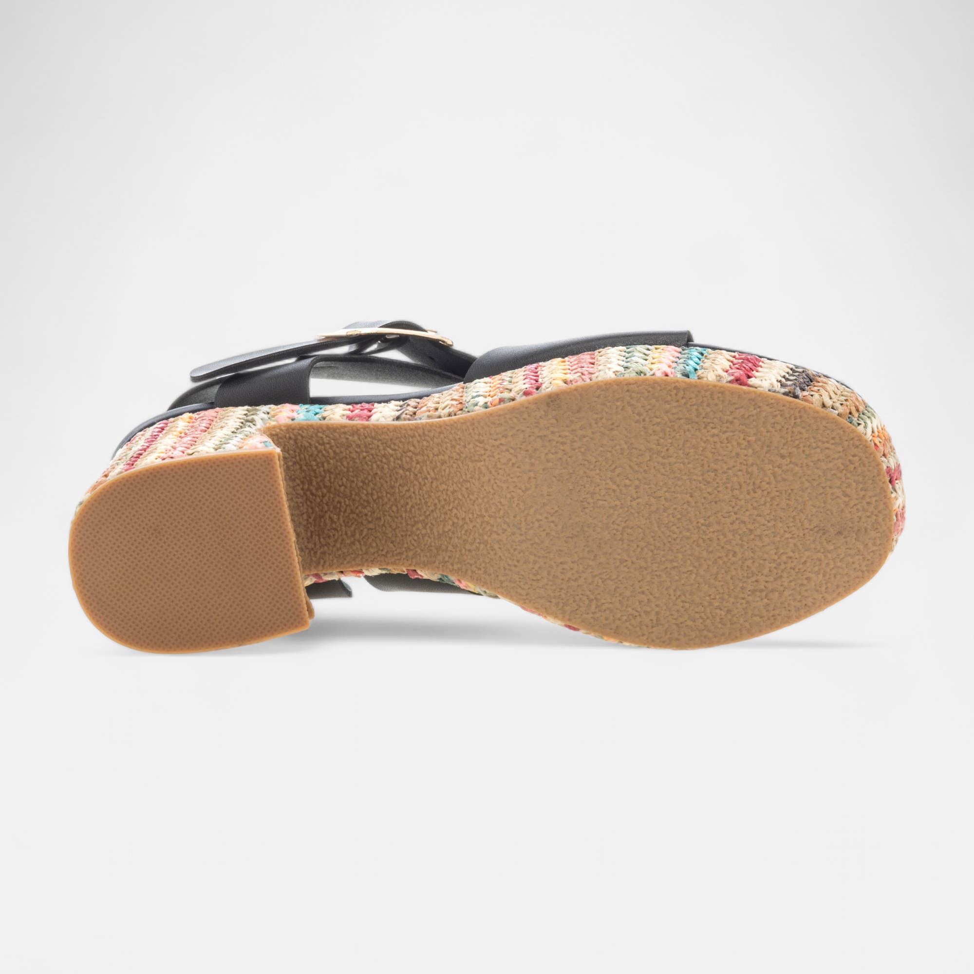 Nu-pieds à talon compensé Femme noir