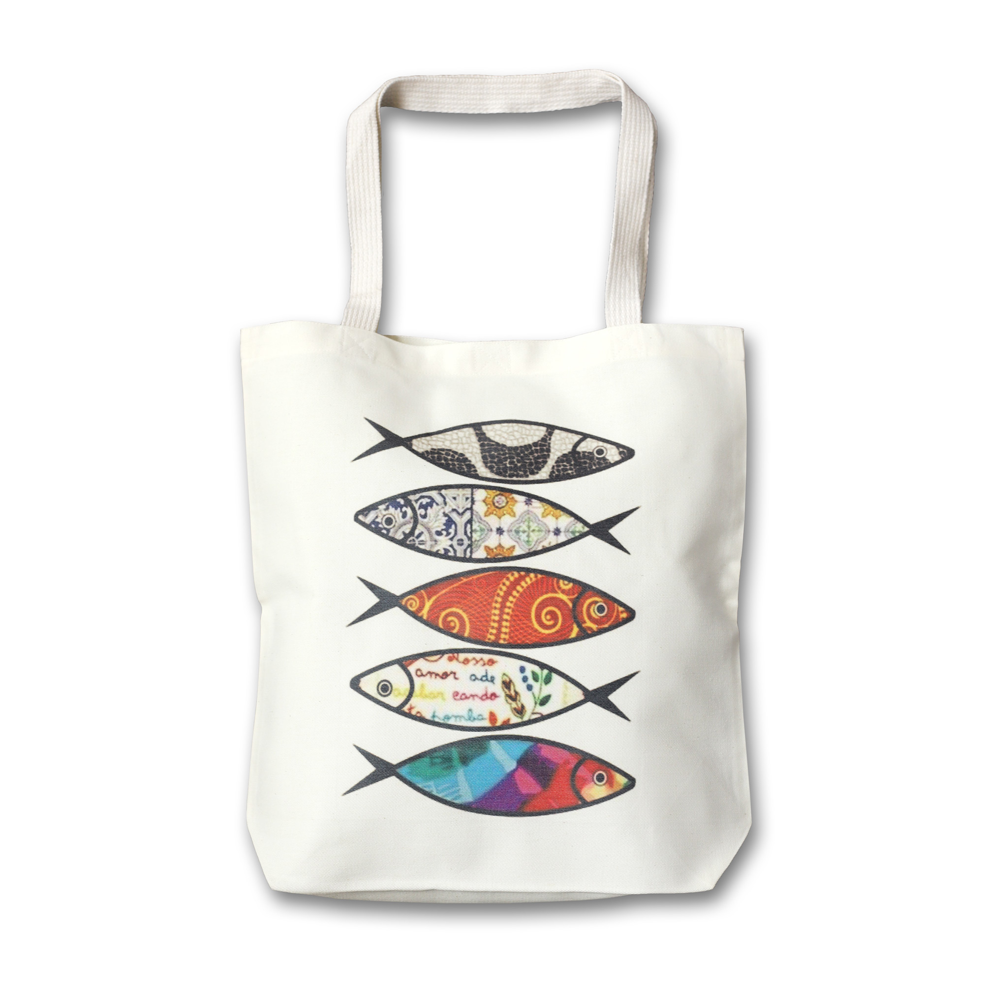 Stoffbeutel '5 Fische', weiß, B 40 cm, H 40 cm, L 9 cm günstig bestellen