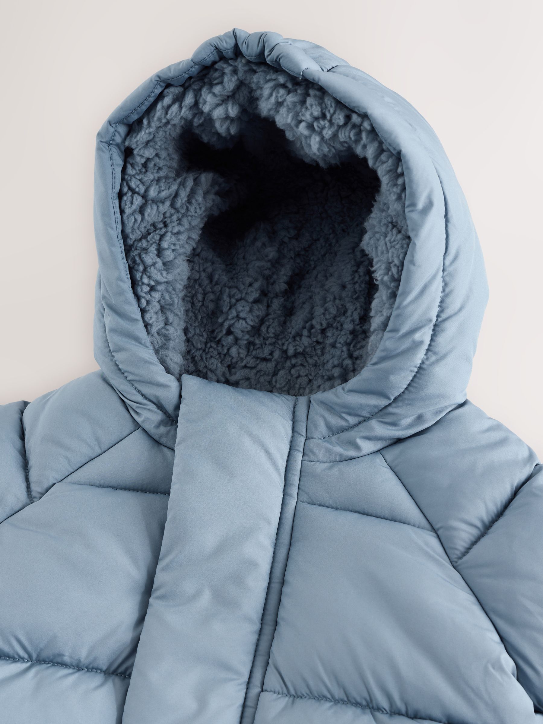 Blauw met capuchon - Baby pufferjack (0mnd -2jr)