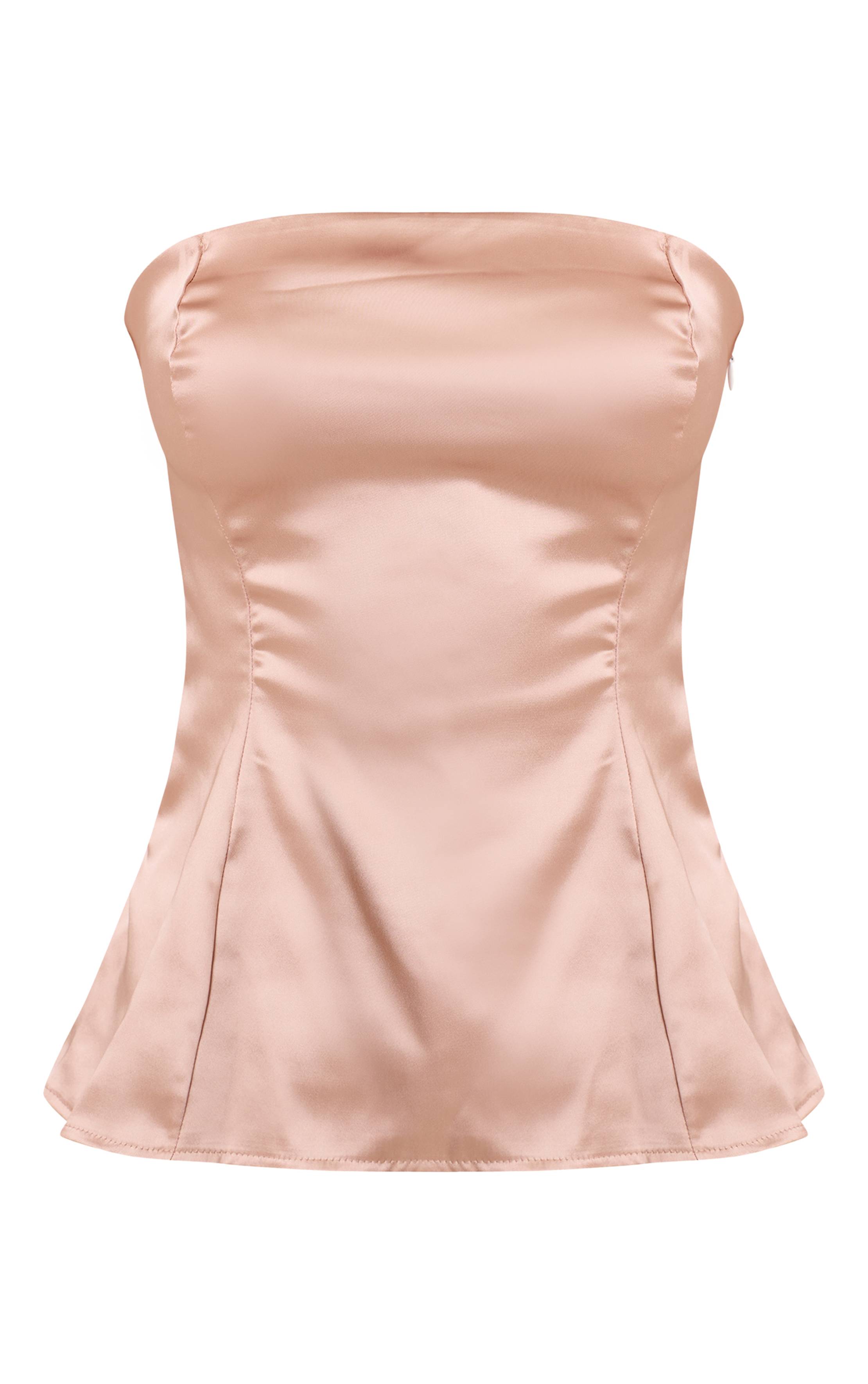 Champagne Haut Bandeau Long En Satin