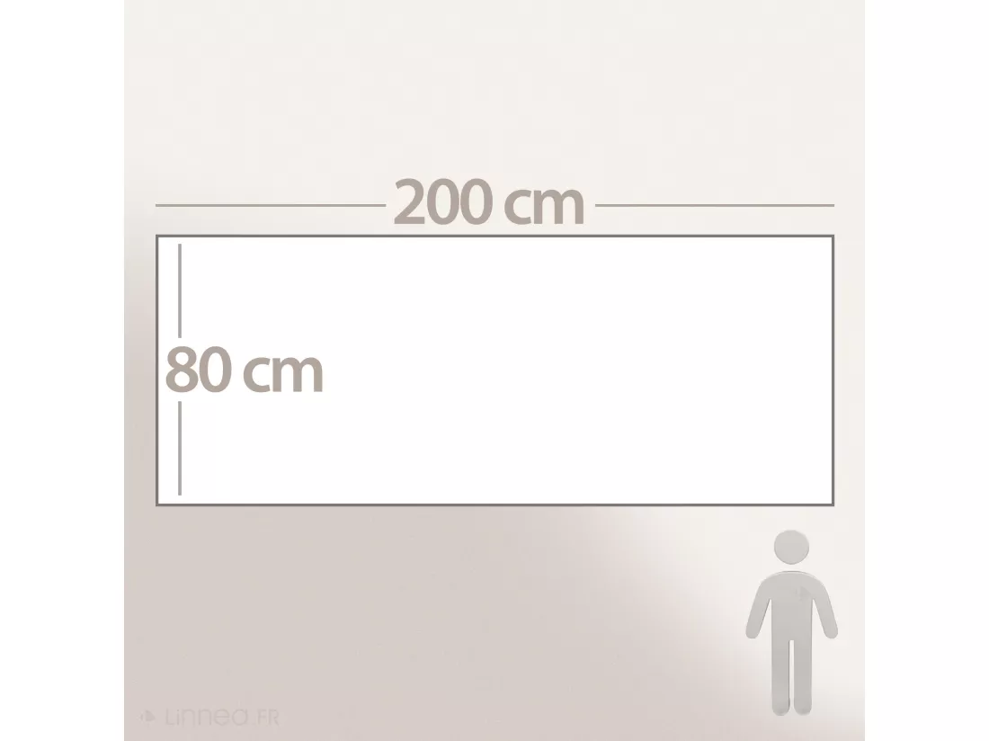 Chemin de lit capitonné en mousseline de coton 80x200 cm ANDROS bleu marine