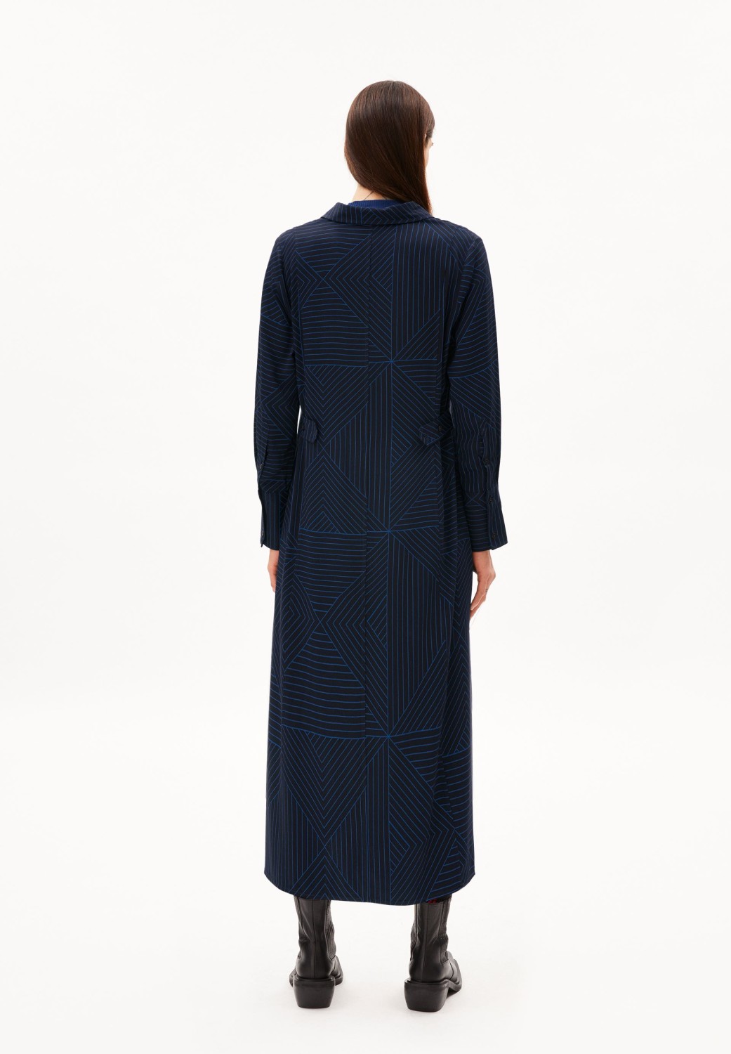 Armedangels Webkleid Dorisaa Graphic Lines Cool Ash