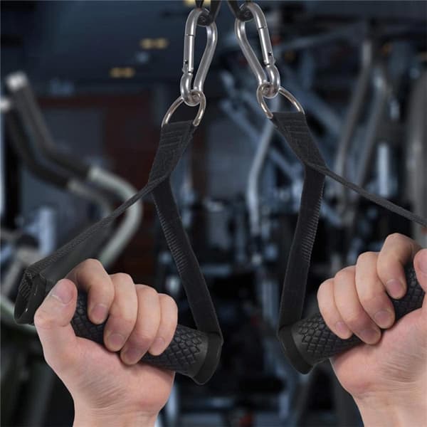 INF 2-pakke motstandsbåndhåndtak Treningsbåndhåndtak for pull-up-trening Sort