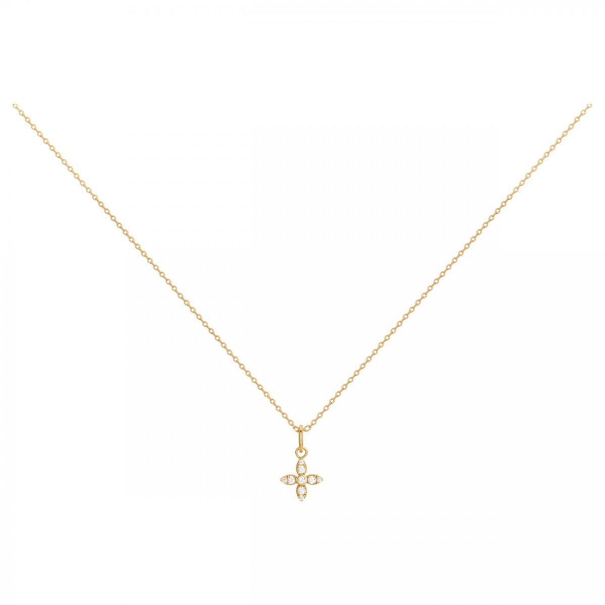 Collier en Plaqué Or avec oxyde de zirconium blanc