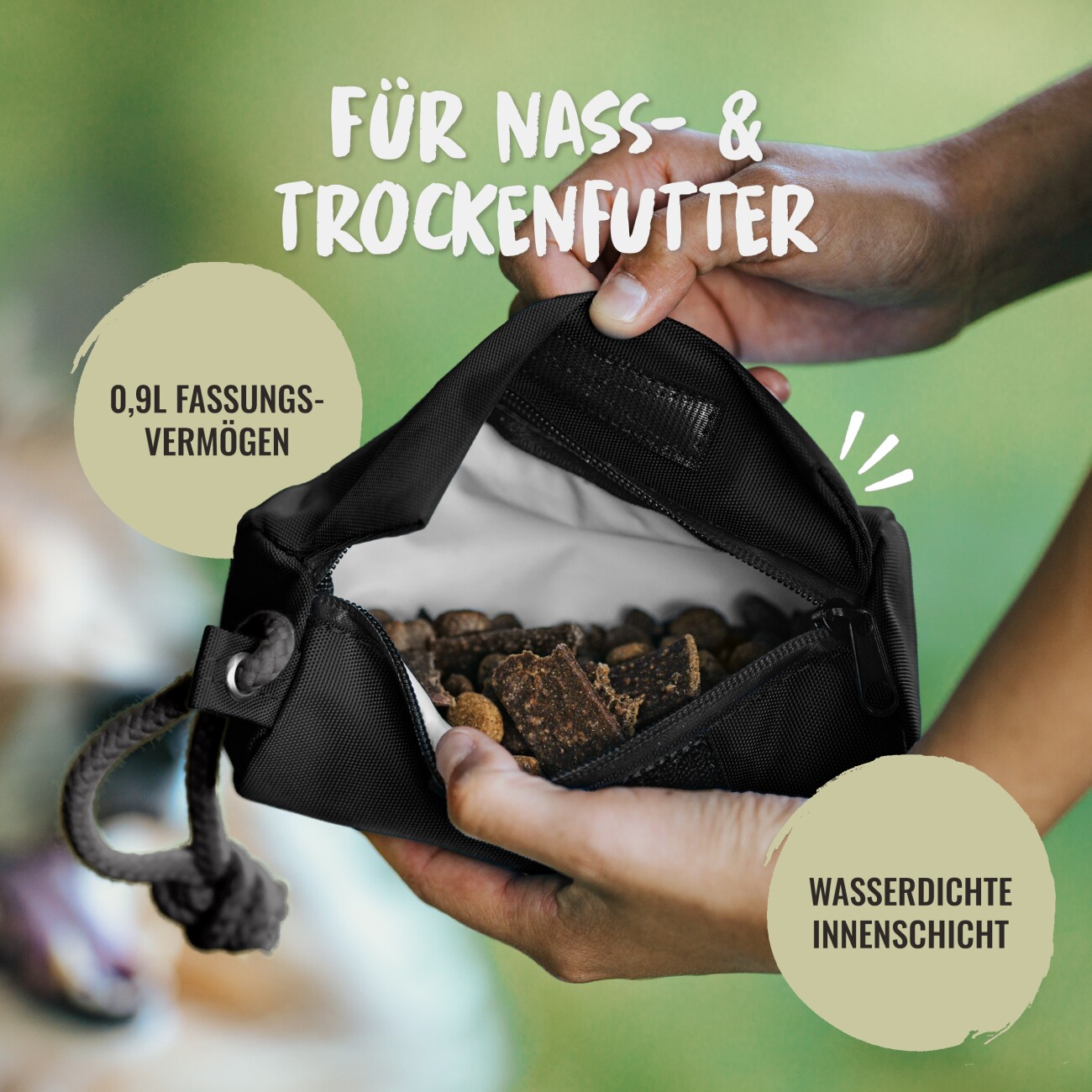 Rudelkönig Futterbeutel - Snackbeutel für Hundetraining schwarz