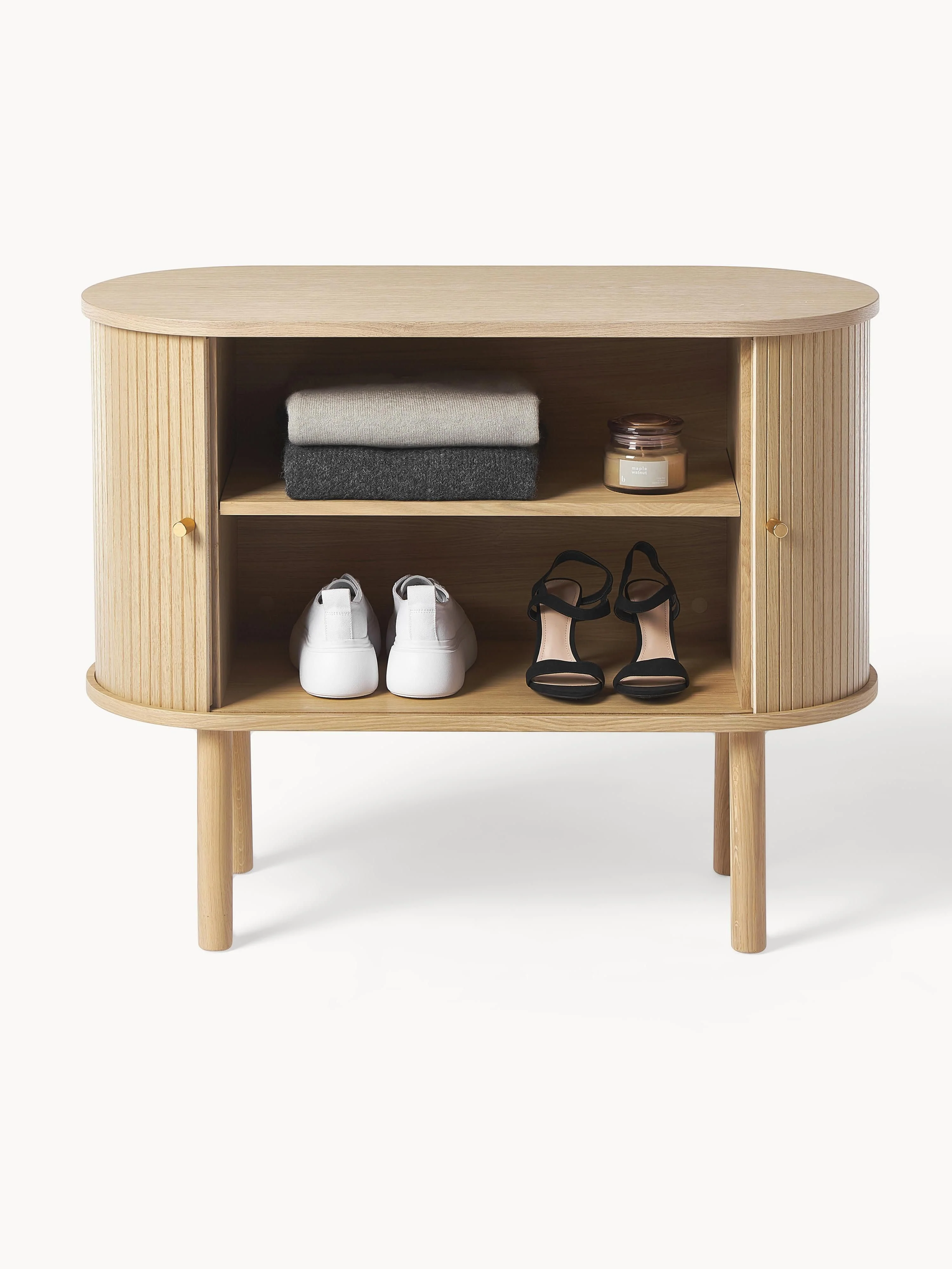 Kleine dressoir Calary met geribde voorzijde