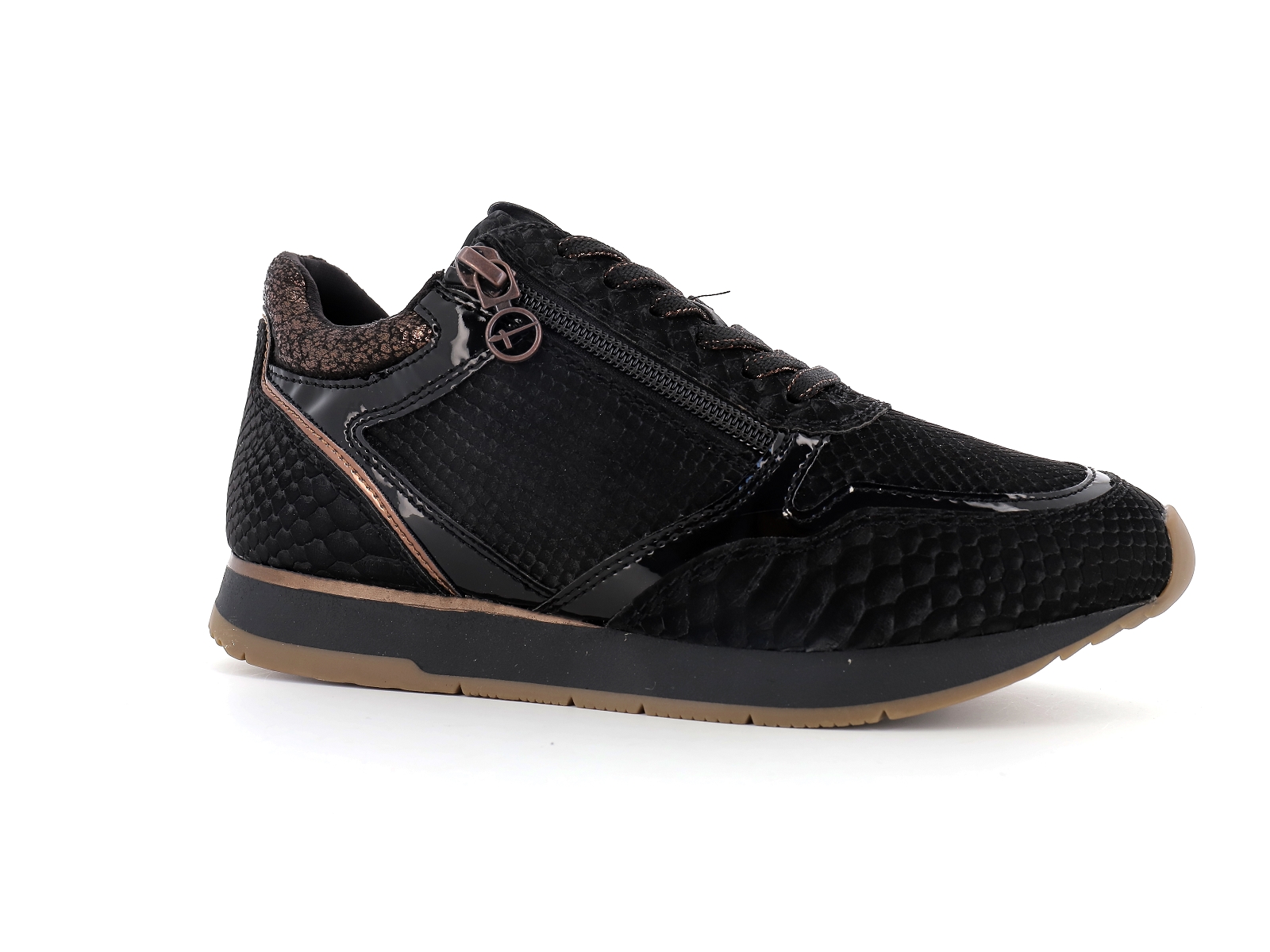 Tamaris-23603 Matières combinées Noir Bronze