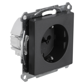Schneider Merten System-M Enkel Geaard Stopcontact Antraciet