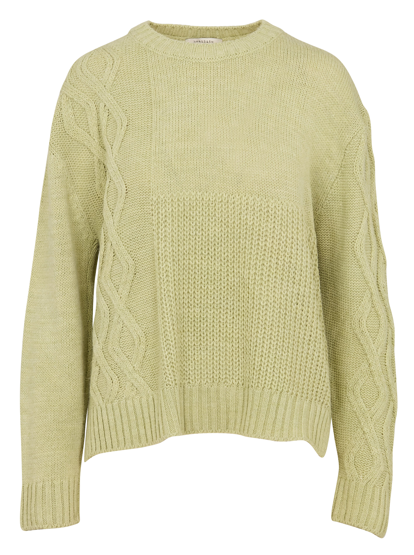 Pull droit en maille torsadée | Vert