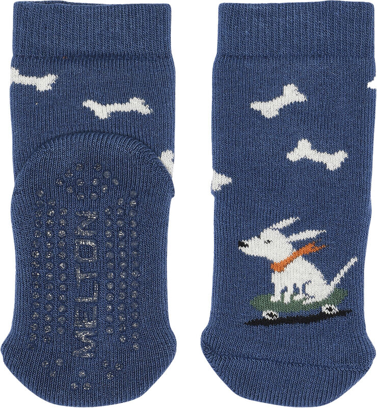 Melton Skating dog socks - anti-slip True navy