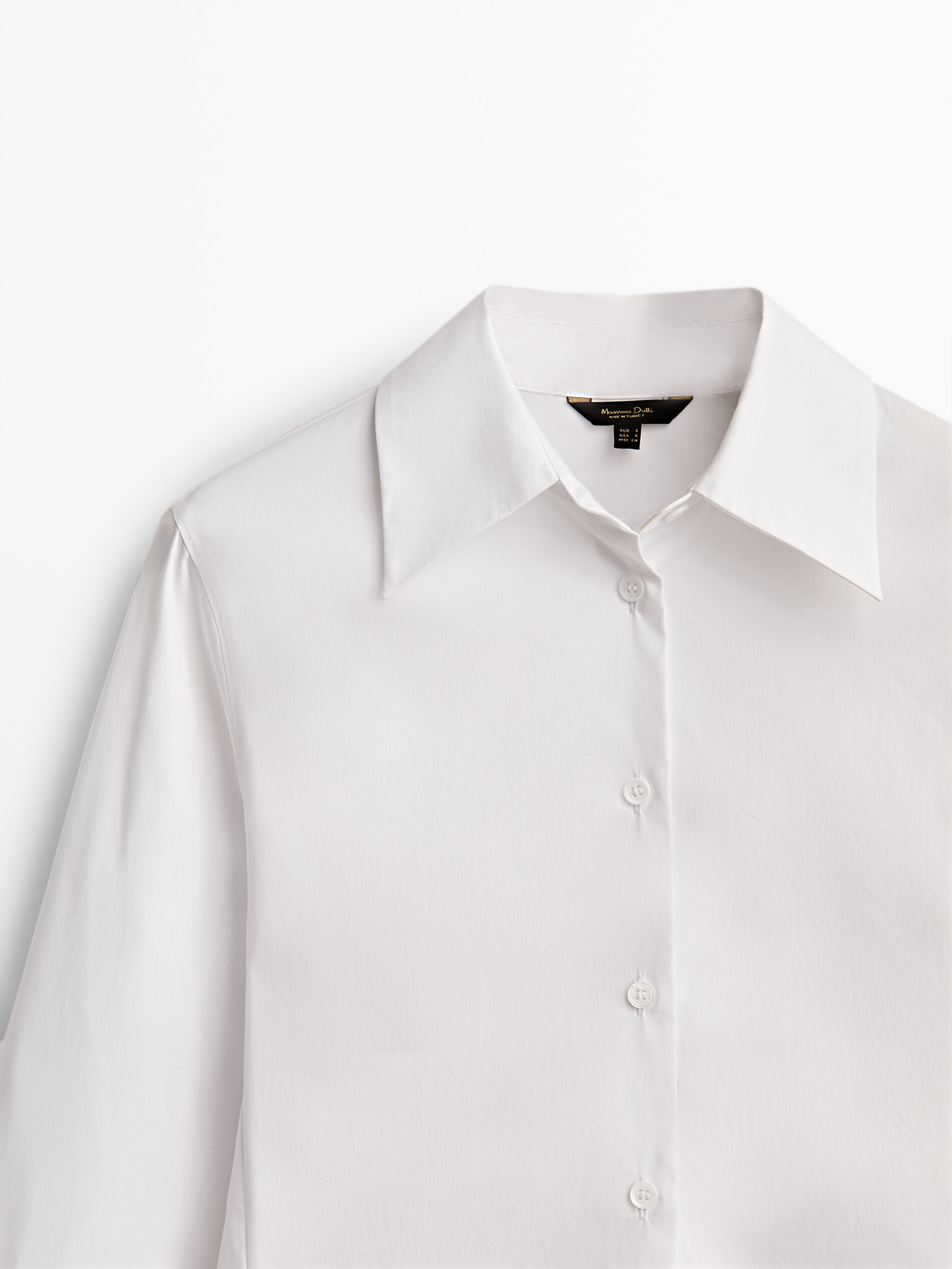 Camisa de popeline elástica - BRANCA
