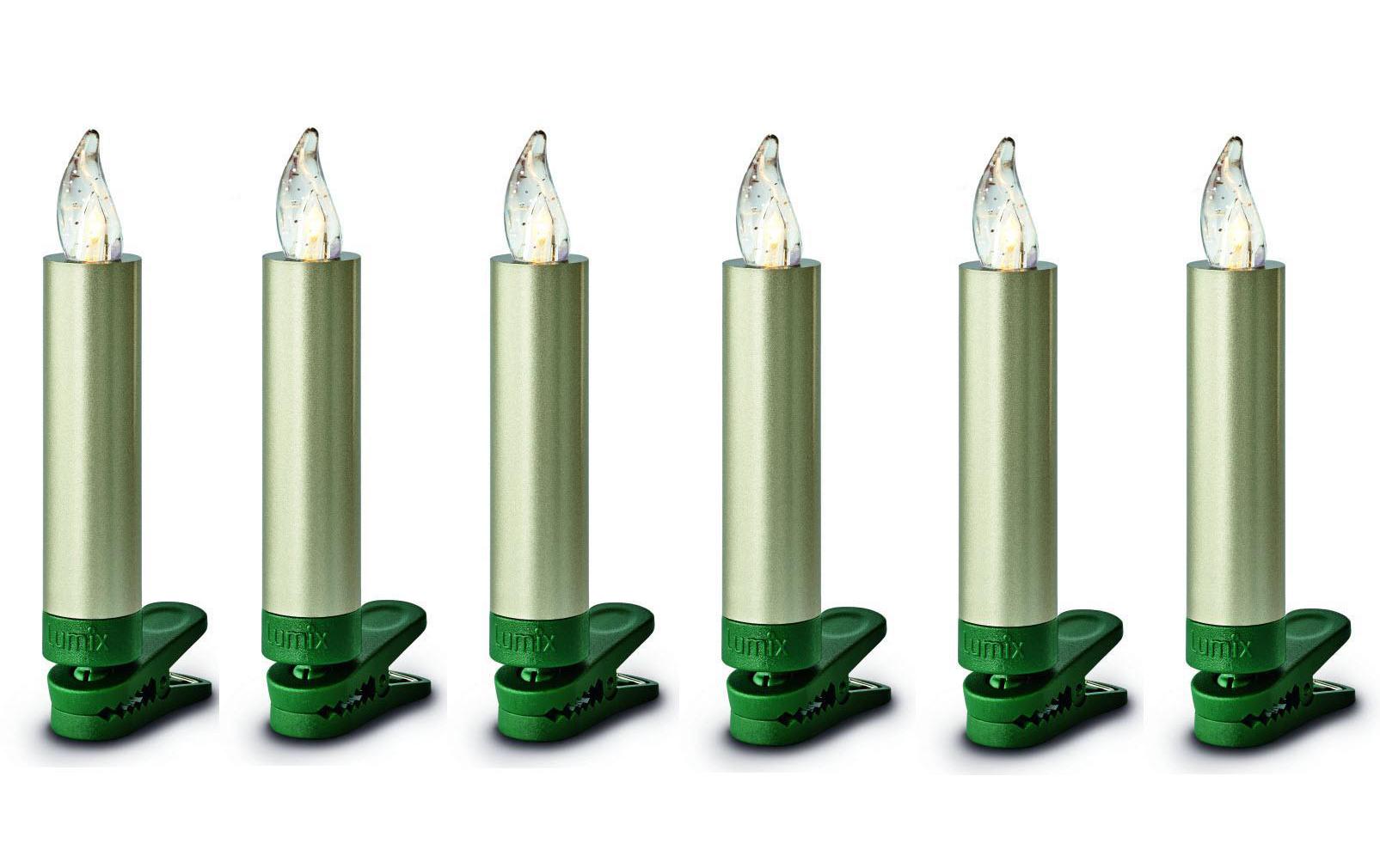 LED Baumkerze SuperLight Mini, Cashmere, 6er-SetErweiterungsset LED Christbaumkerzen