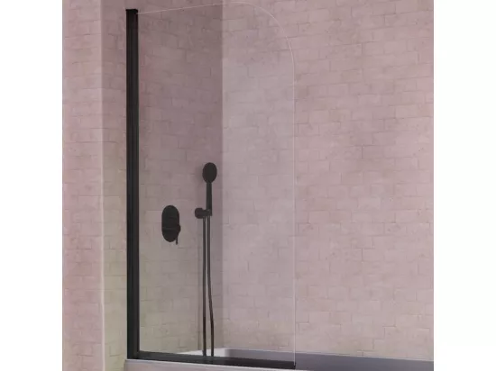 Pare-baignoire pivotant RITA profil noir mat 85 x 150 cm