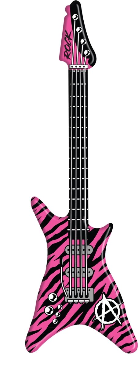 Gitaar Opblaas Zwart Roze 95cm