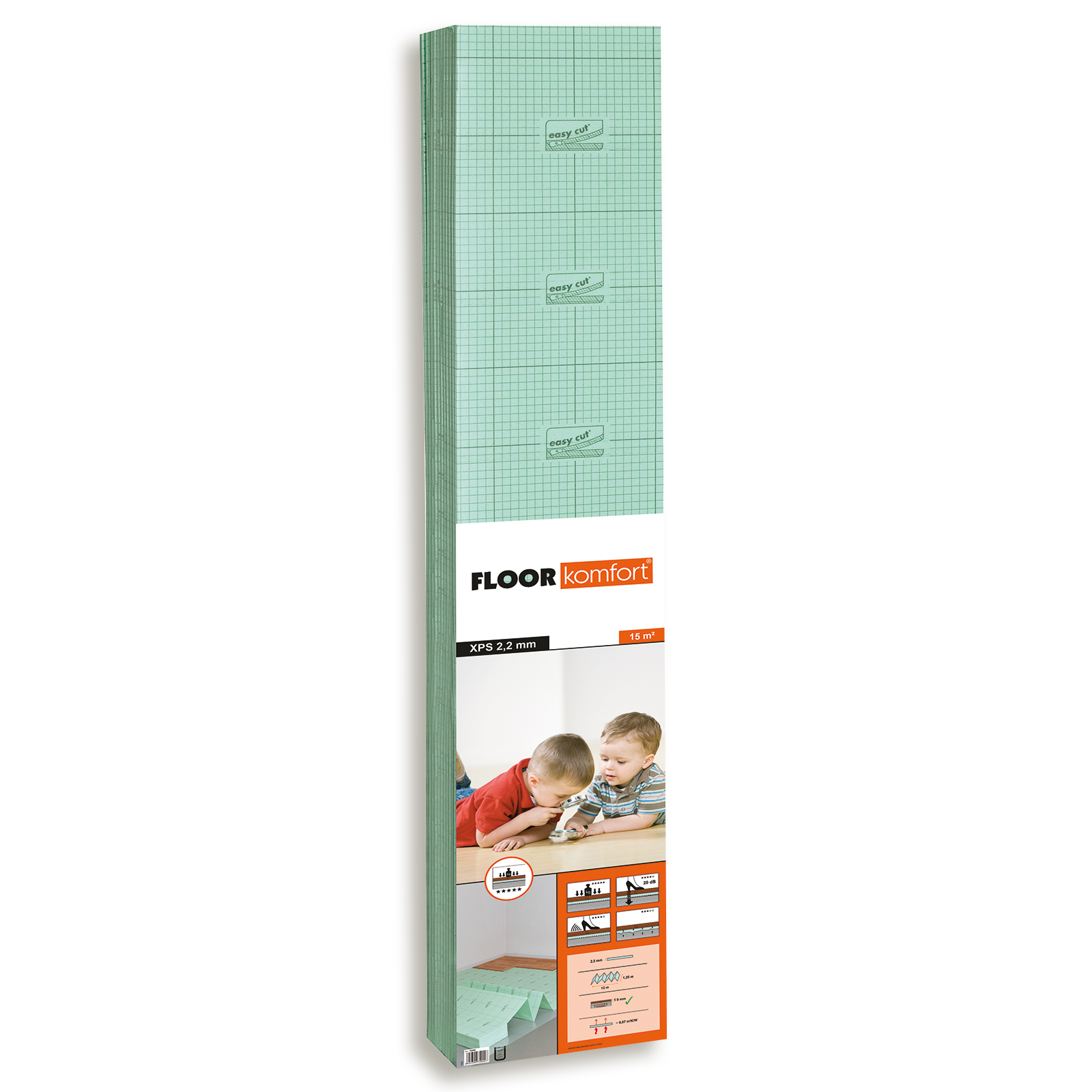 Laminatunterlage FLOORkomfort® - XPS Faltplatte - grün - für 15 m²