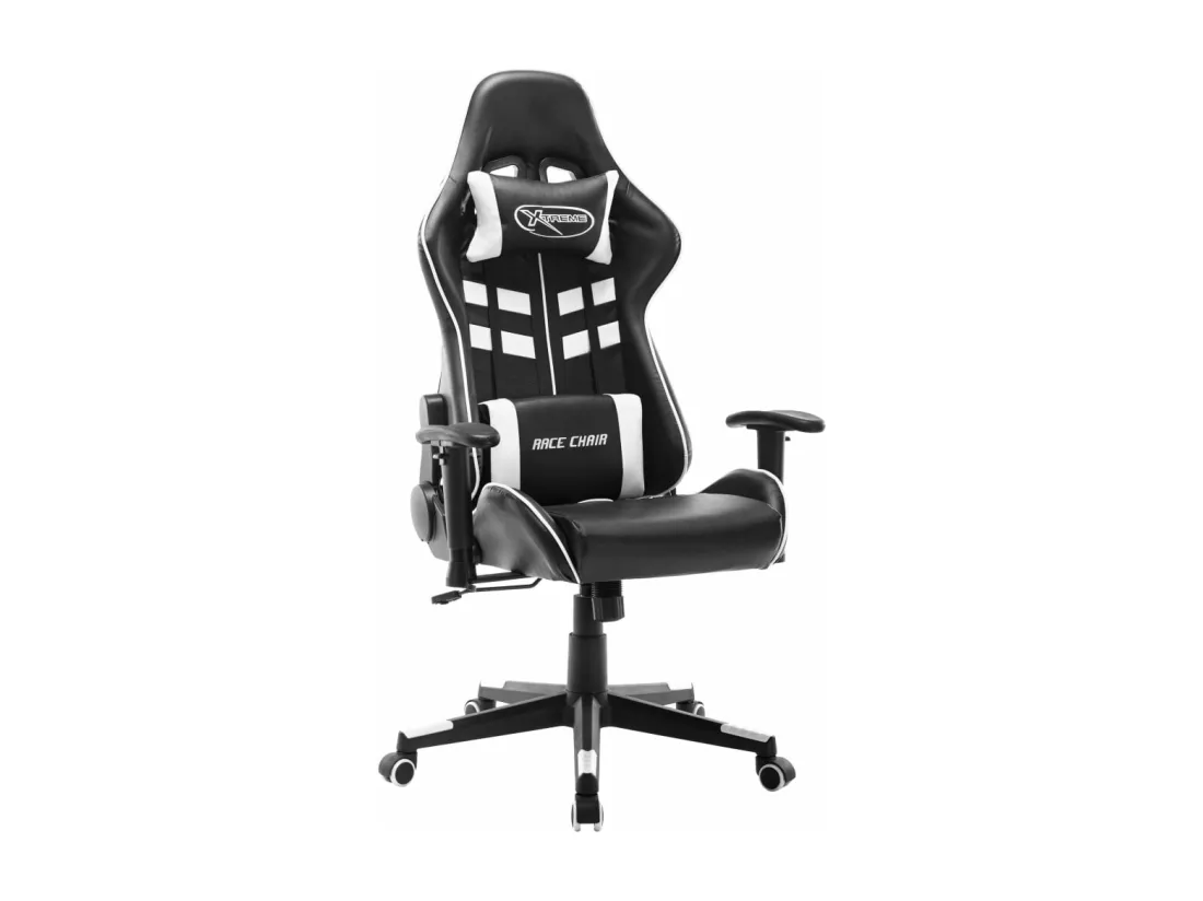 Chaise de jeu Noir et blanc Cuir artificiel