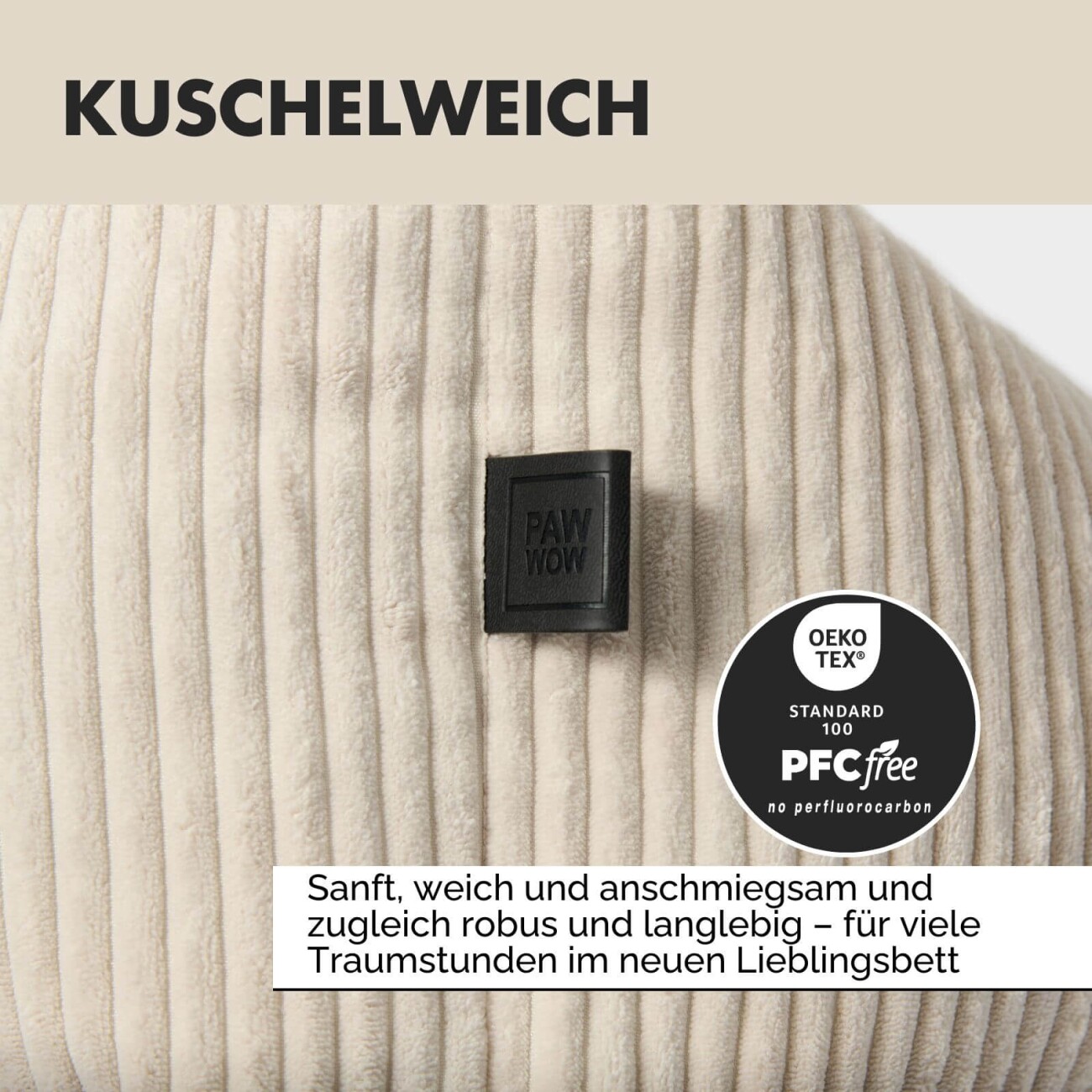 PAW WOW Hundebett ANTON Cord Beige M