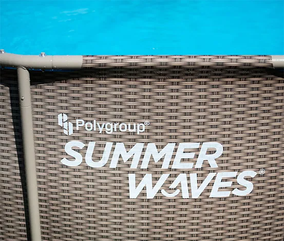 Summer Waves Active-Frame-Pool, Rattan, Ø ca. 457 cm