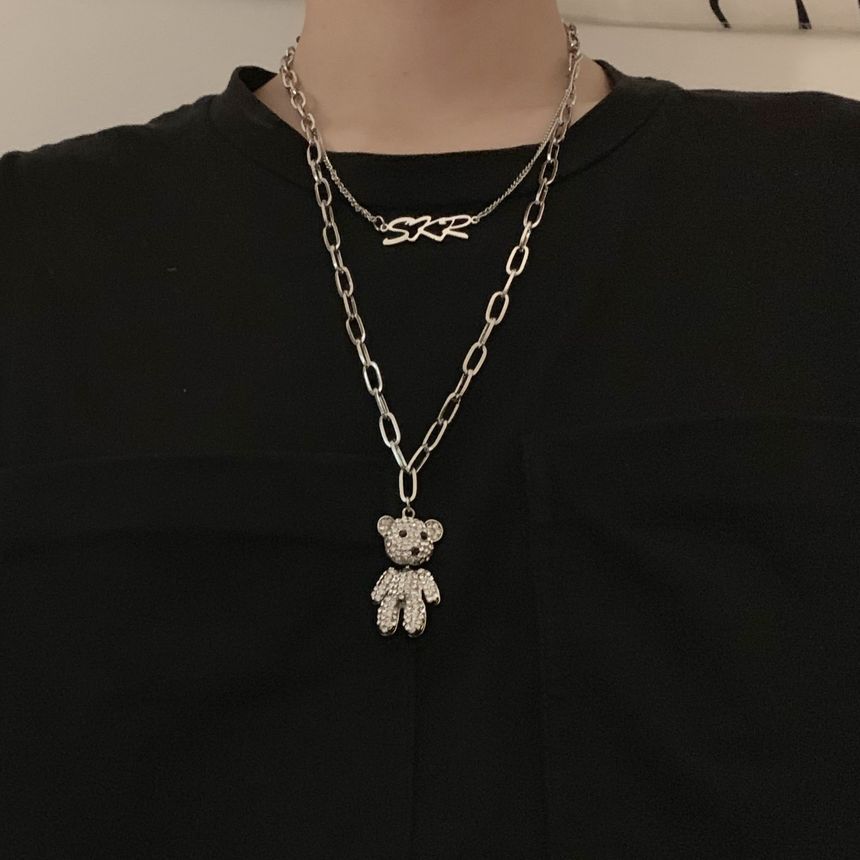 Juanitro - Bear Pendant gelaagde ketting