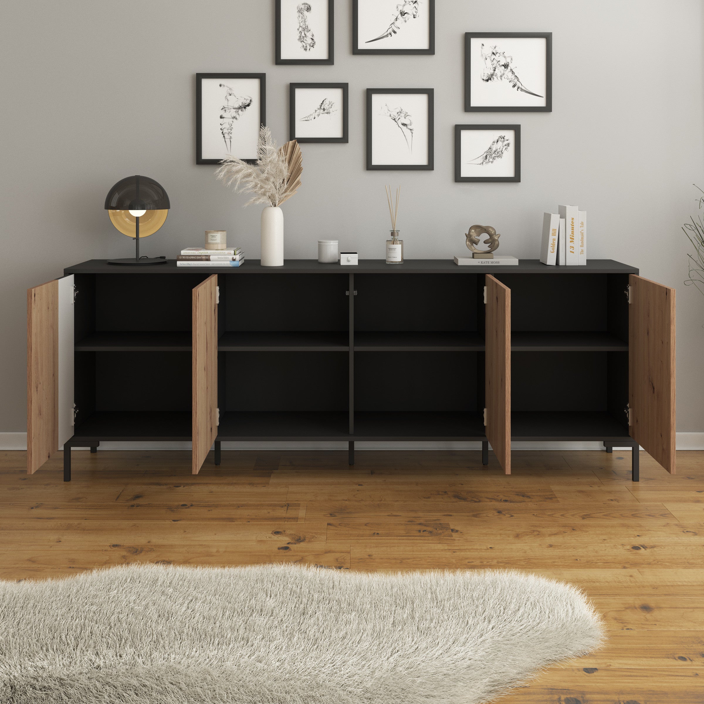 Molina - Dressoir - Eiken - 200x40x74 cm