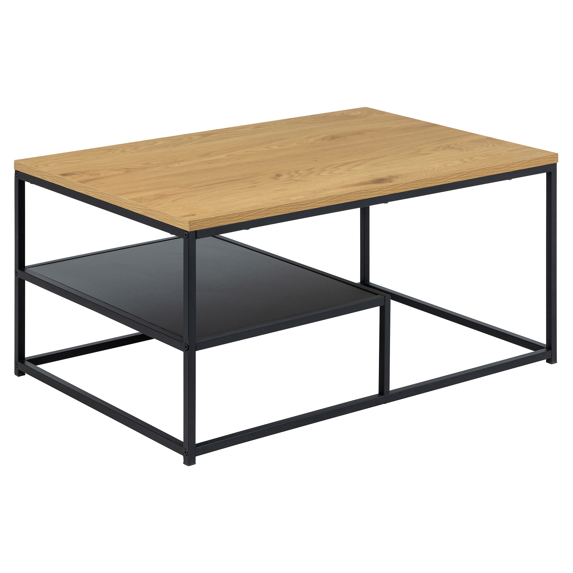 Couchtisch GILA - schwarz-Wildeiche - 90 cm