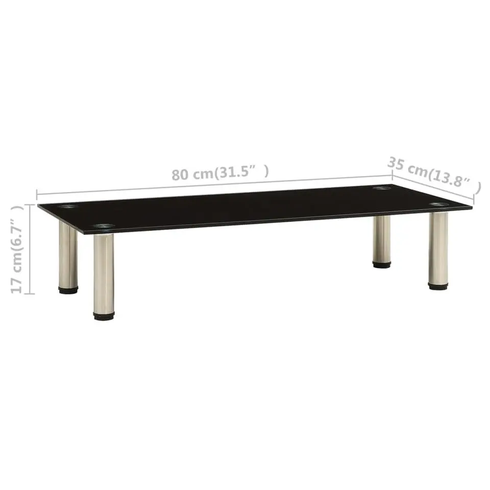 vidaXL - Tv-meubel - Zwart - Glas - 80 x 35 x 17 cm