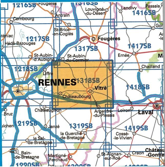 IGN - 1318 SB VITRE CHATEAUBOURG 1 25 000