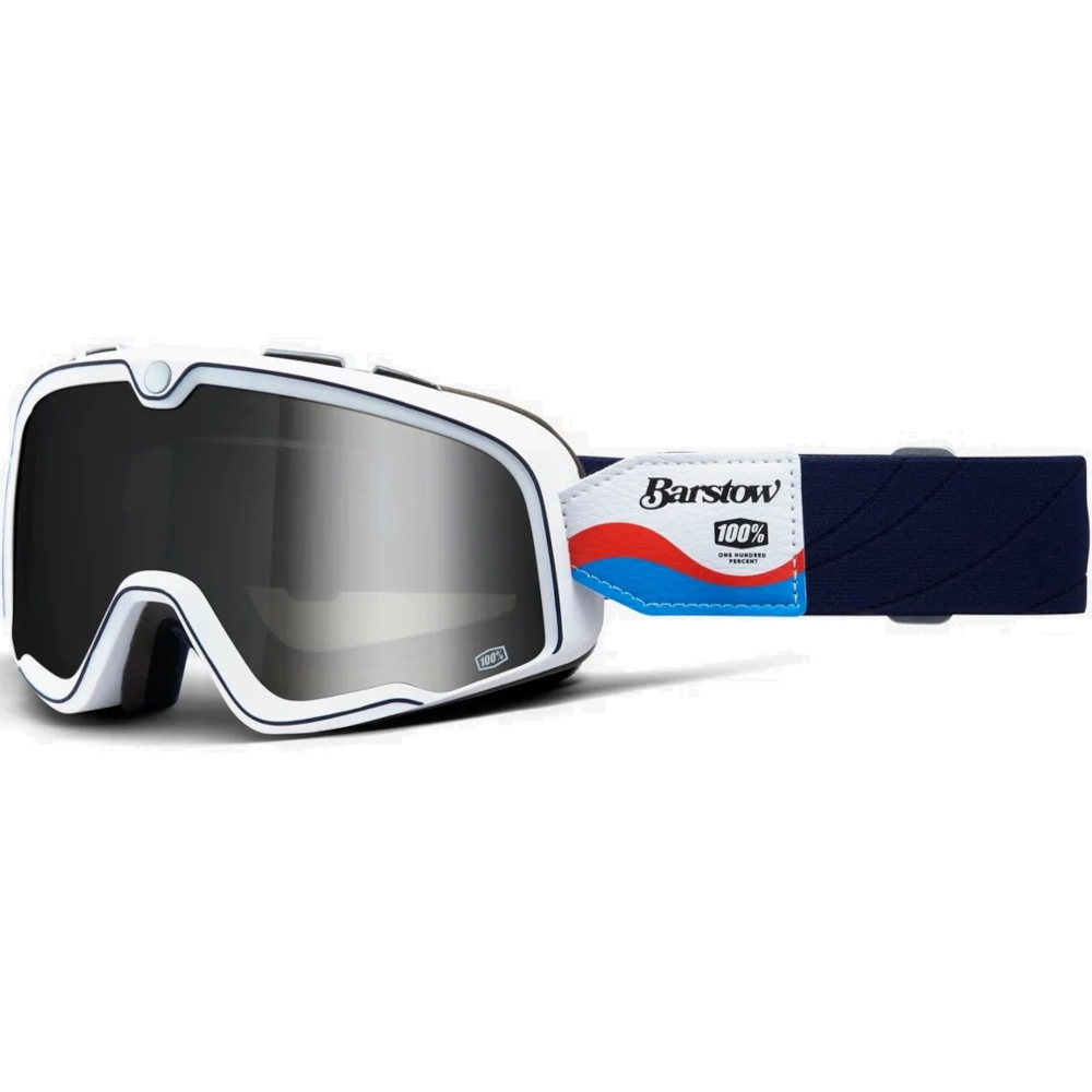 100% - Masque Barstow Lucien - Silver Mirror Blanc / Bleu