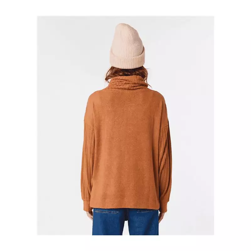 Sweat femme RIPCURL Cosy Roll Neck Ii Light Brown