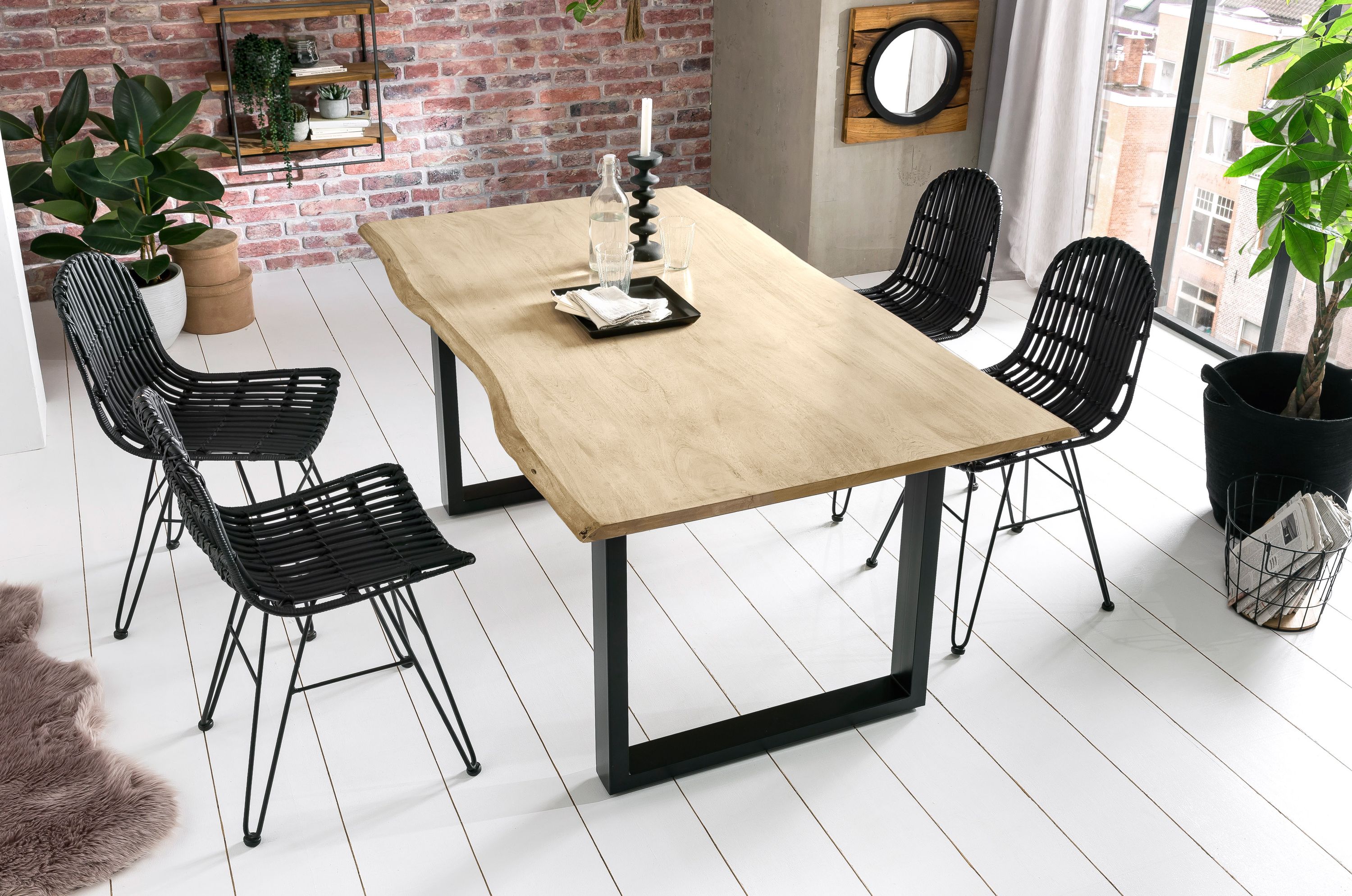 Tisch 140x80 Akazie antikfinish Esstisch Küchentisch Speisetisch Esszimmer