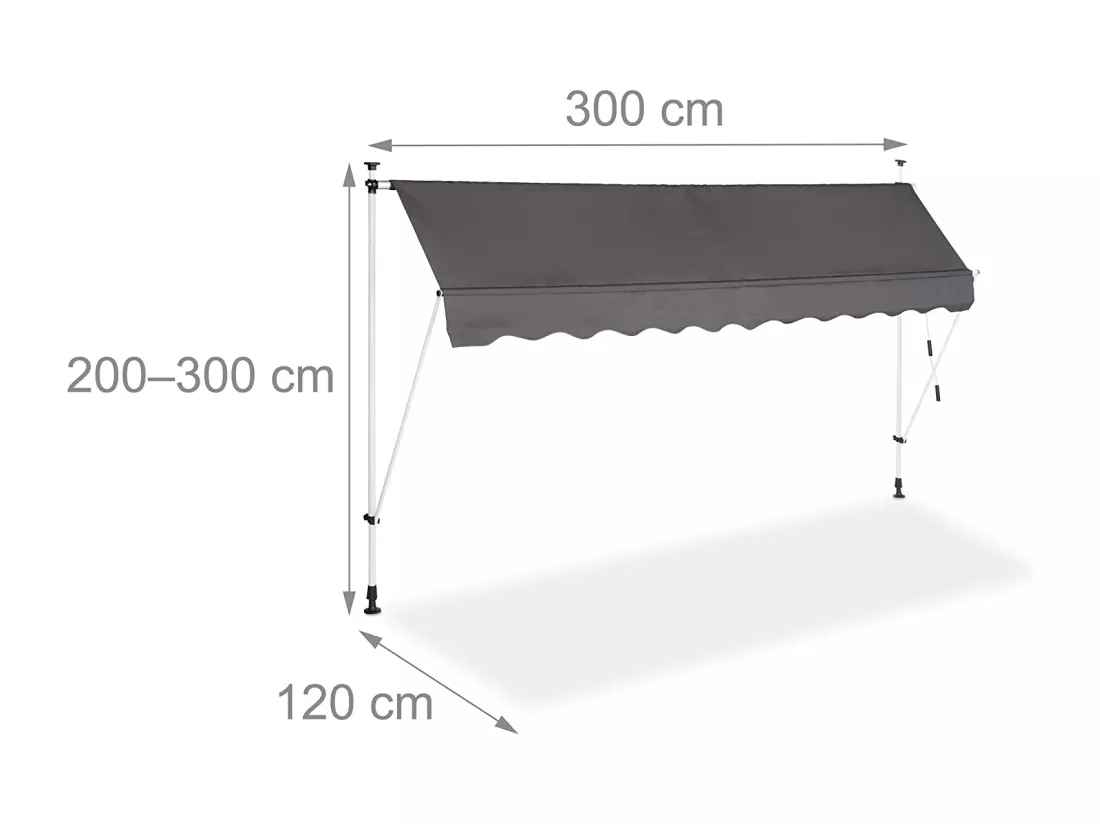 Store banne télescopique de grise 300 x 1202 x 300 cm 13_0002541_3