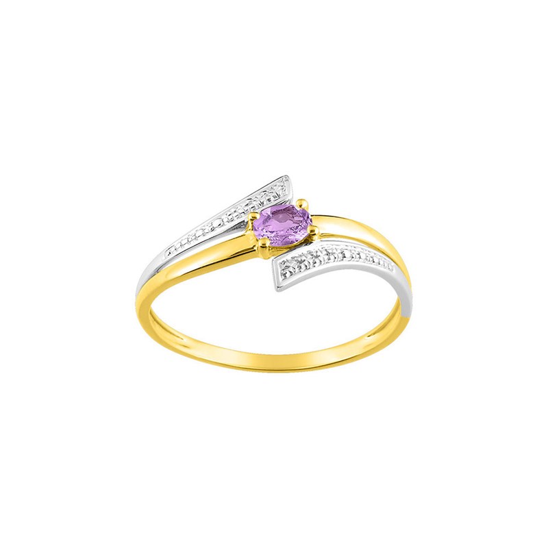 Bague Femme - améthyste - Or 9 Carats