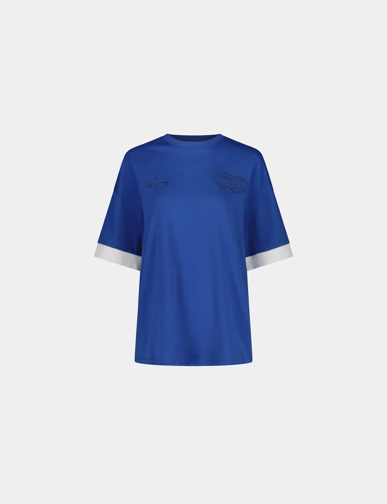 T-shirt oversize à message brodé bleu électrique