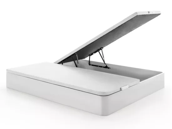Ensemble 180 x 200 cm sommier coffre blanc + matelas hybride ressorts ensachés 5 zones et mousse à mémoire de forme ép.30cm - PATNOS de YSMÉE