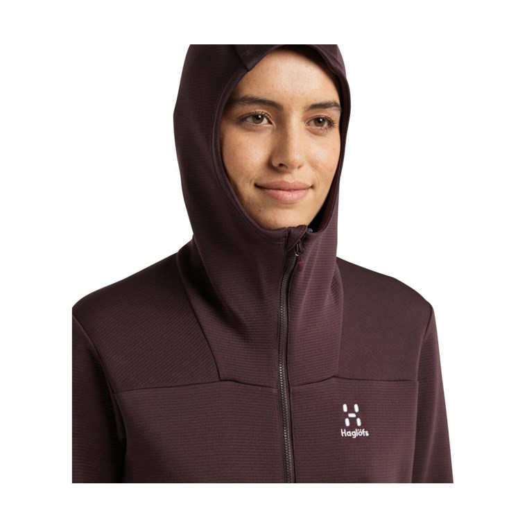 Haglöfs Willow Mid Hooded Jacket Women Burgundy Brown