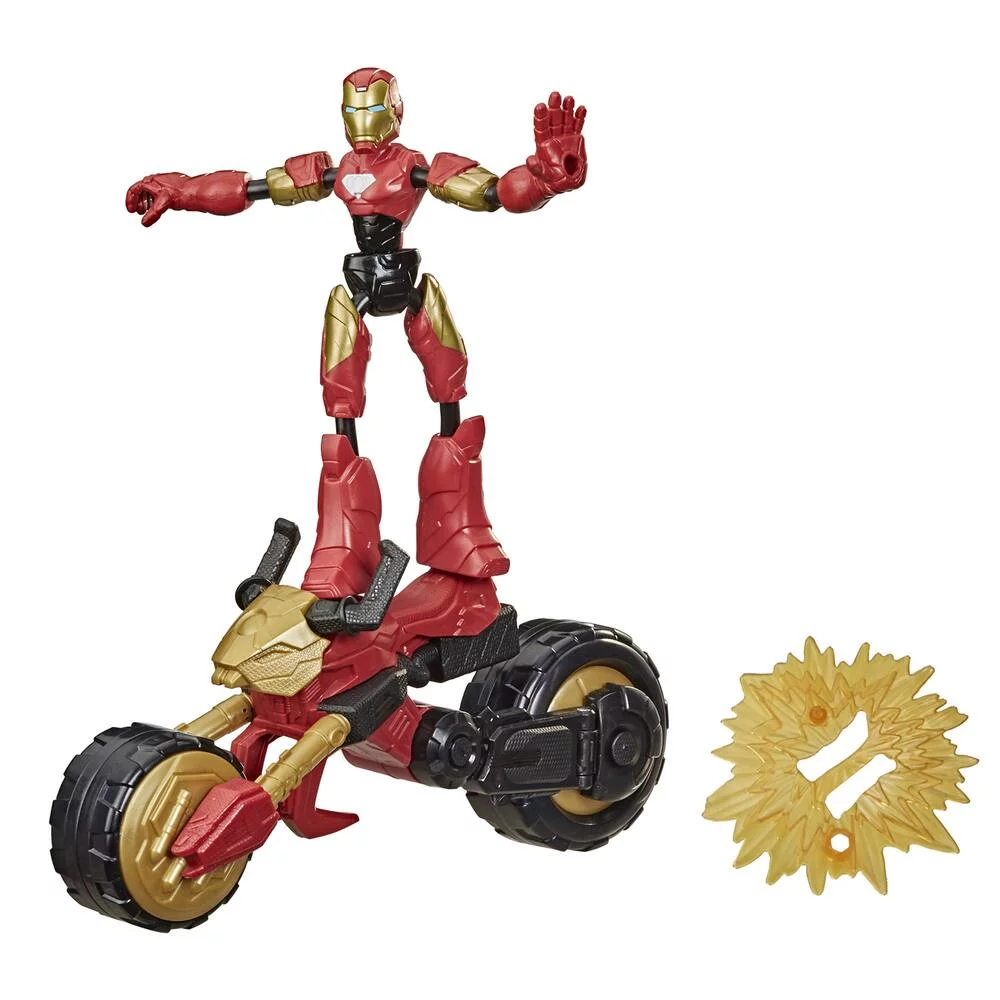 MARVEL - AVENGERS - FIGURINE - IRON MAN - BEND AND FLEX ET VEHICULE