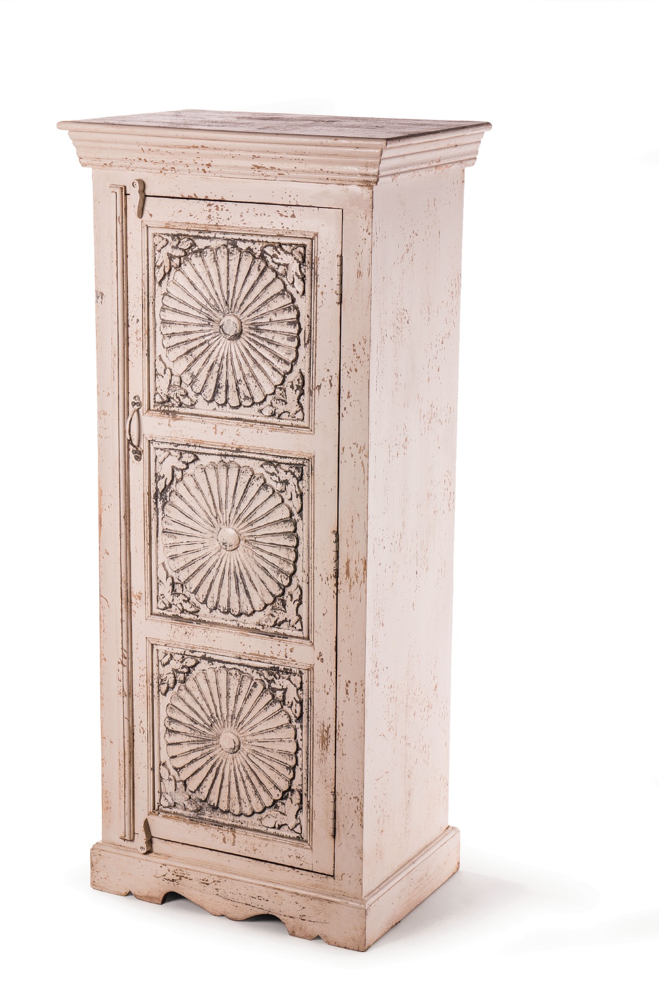 Schrank 'Bhilwara', weiß, H 140 cm, B 60 cm, T 40 cm von fischer's lagerhaus