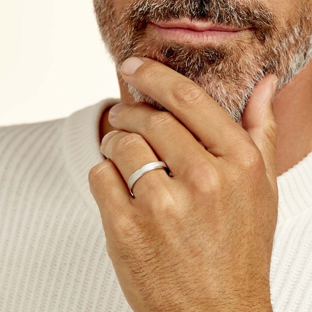 Alliance Aelyne Ruban Plat Argent Blanc