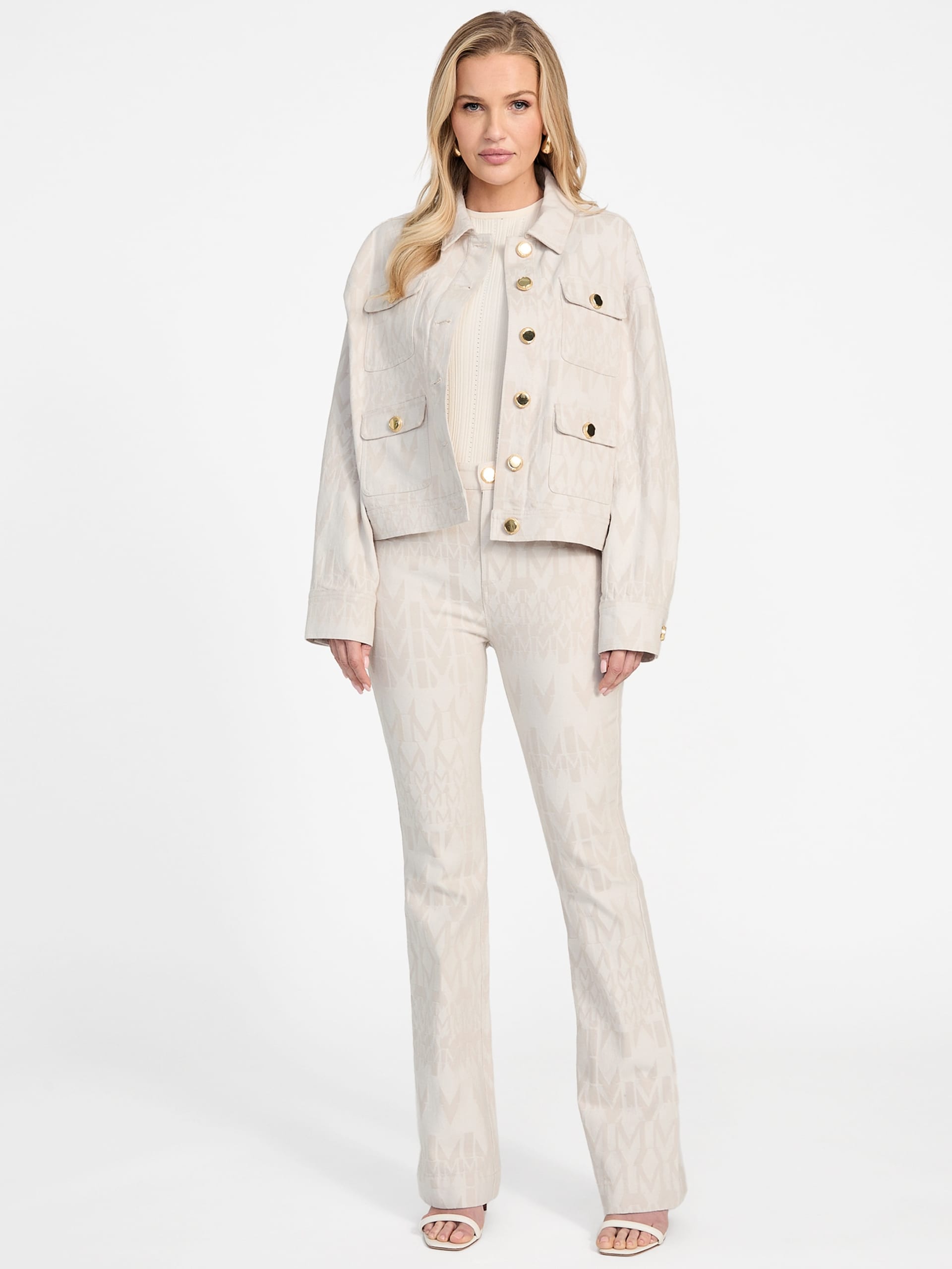 Jaqueta jeans com monograma Sarah