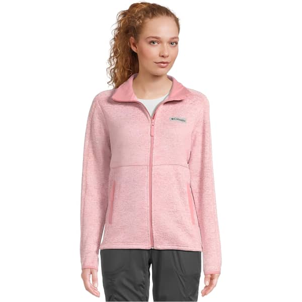 Veste polaire randonnée COLUMBIA W SWEATER WEATHER FULL ZIP II PINK AGAVE/DUSTY PINK HEATHER