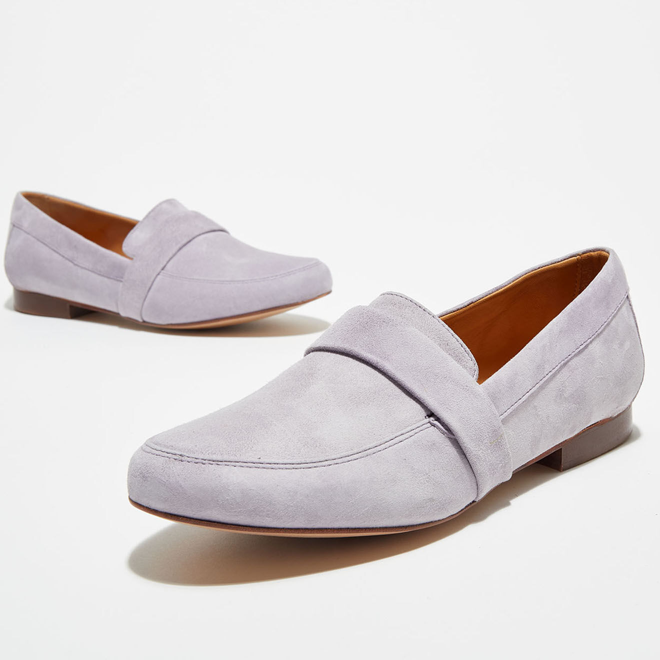 Quartier Latin Mocassins en Velours de Cuir Heart parme