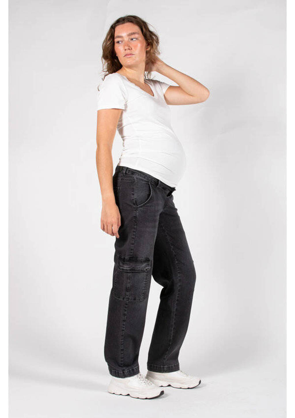 LOVE2WAIT zwangerschaps straight jeans grey denim